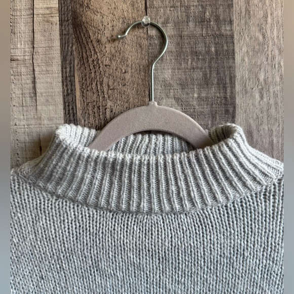 NWOT Aerie Oh So Soft Mock Neck Yellow Stripe Chunky Sweater - Picture 5 of 12